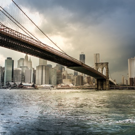 NYC storm, 2012. Brooklyn Bridge